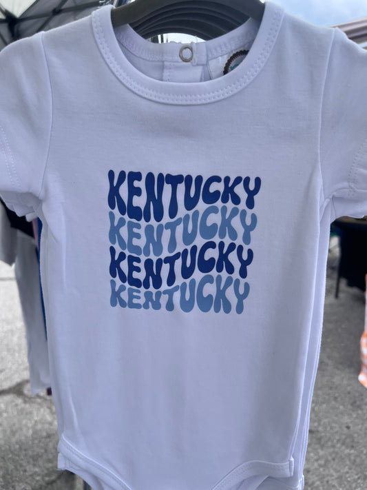 Kentucky Wavy Onesie on White