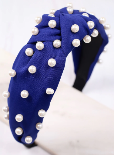 Pearl Navy Headband