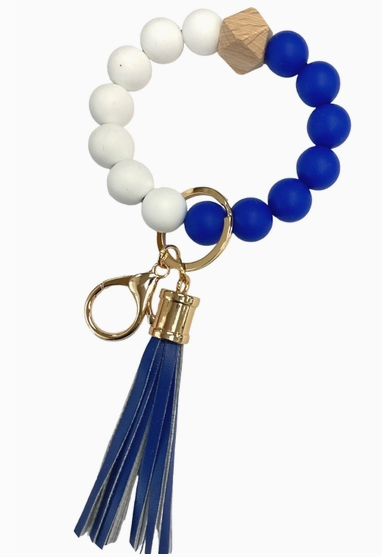 Royal Blue & White Keychain