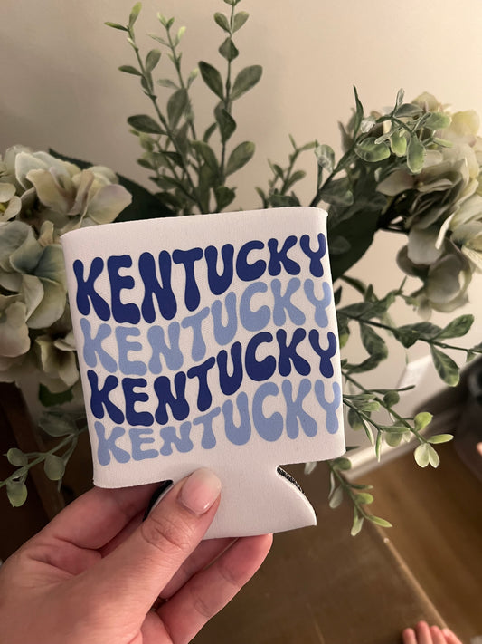 Blue Kentucky Wavy Koozie