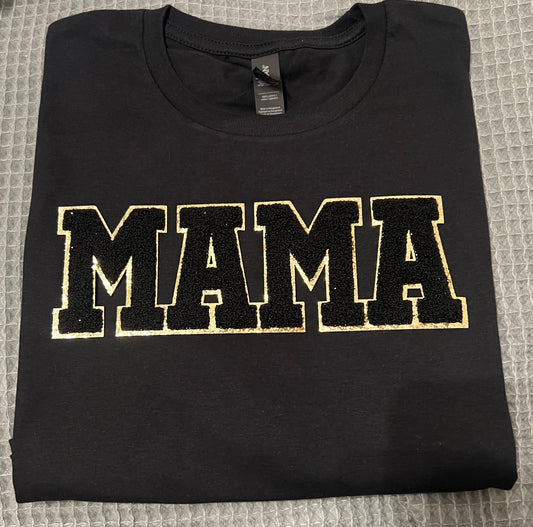 Mama Black Chenille Patch