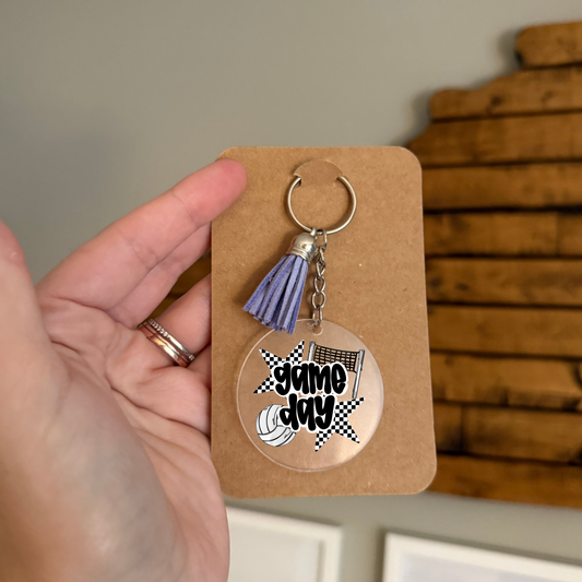 Volleyball Game Day Tassel Keychain
