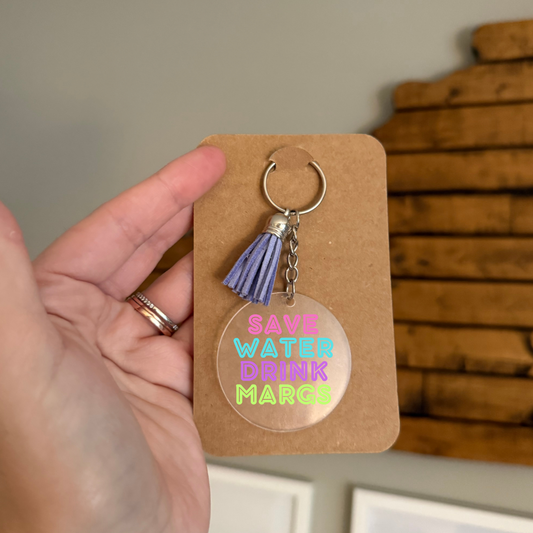 Save Water, Drink Margs Tassel Keychain