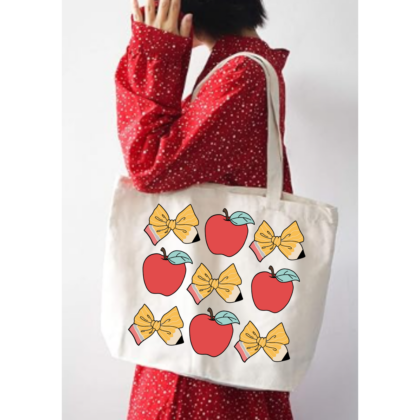 Apples and Pencils Tote Bag