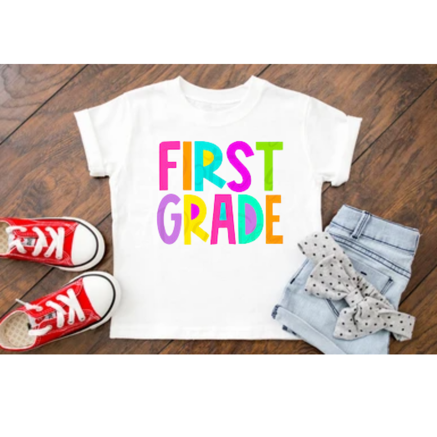 Back to School Grade tee - bright colors